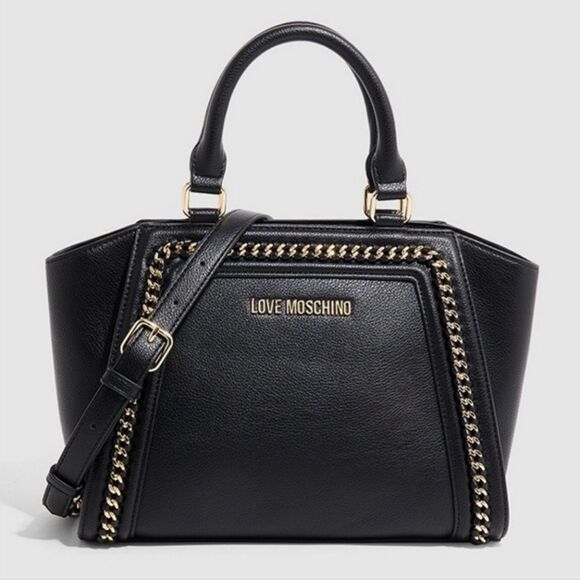 Love Moschino Tan Shoulder Bag with Chain Trim - Picture 1 of 9